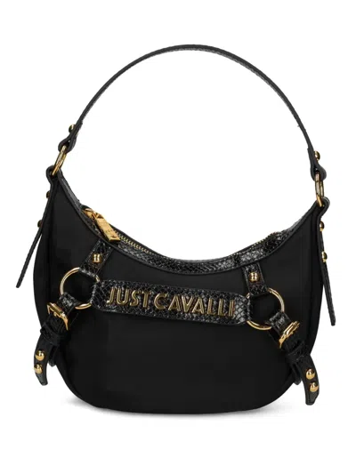Just Cavalli Logo-lettering Shoulder Bag In Black