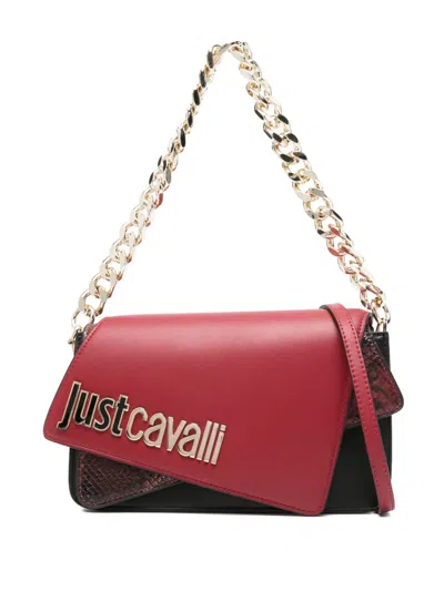 Just Cavalli Logo-lettering Shoulder Bag In Red