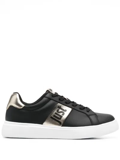 Just Cavalli Sneakers Mit Metallic-streifen In Black
