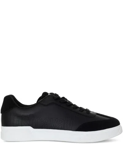 Just Cavalli Logo-perforated Sneakers In Black