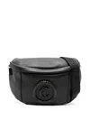 Just Cavalli Logo-plaque Pebbled Belt Bag In Black