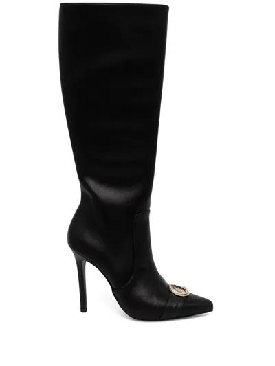 Just Cavalli Logo-plaque Boots In Schwarz