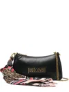 Just Cavalli Logo-plaque Chain Shoulder Bag In Black