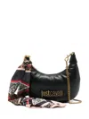 Just Cavalli Logo-plaque Chain Shoulder Bag In Black