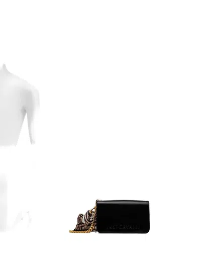 Just Cavalli Logo-plaque Chain-strap Crossbody Bag In Black