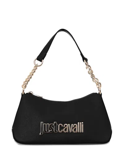 Just Cavalli Logo-plaque Chain-strap Shoulder Bag In Black