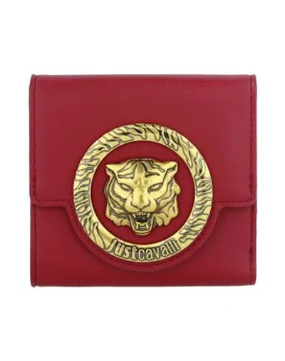 Just Cavalli Logo Plaque Compact Wallet Woman Wallet Red Size - Polyester