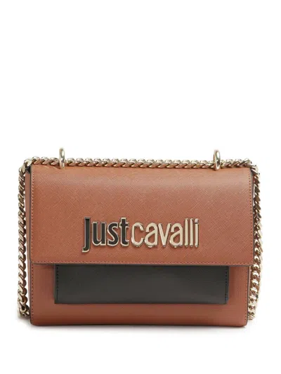 Just Cavalli Logo-plaque Cross Body Bag In Braun