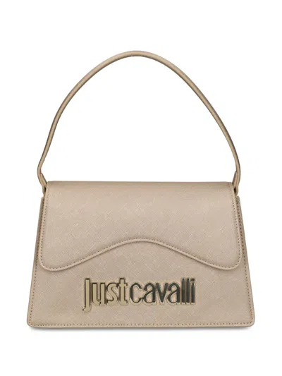 Just Cavalli Logo-plaque Cross Body Bag In Gold