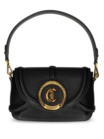 Just Cavalli Logo-plaque Faux-leather Bag In Black