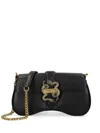 JUST CAVALLI LOGO-PLAQUE LEATHER SHOULDER BAG