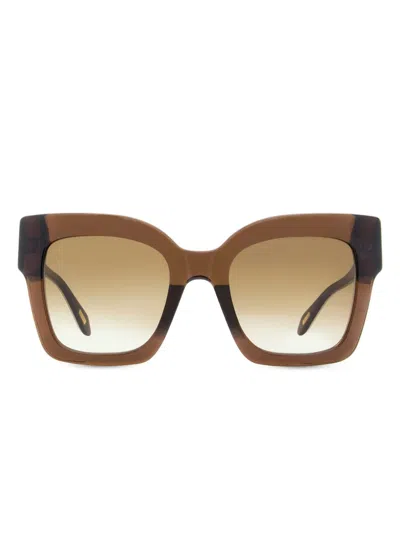 Just Cavalli Logo-plaque Sunglasses In Brown
