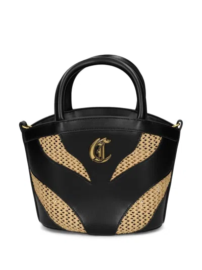 Just Cavalli Logo-plaque Tote Bag In Black