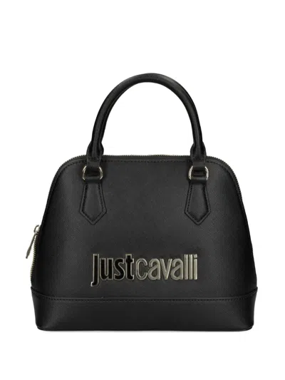Just Cavalli Logo-plaque Tote Bag In Black