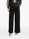 Just Cavalli Logo-plaque Wide-leg Trousers In Black