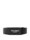 Just Cavalli Logo-print Belt In Black