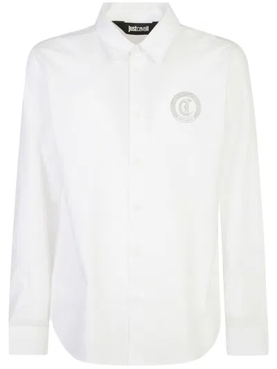 Just Cavalli Logo-embroidered Shirt In White