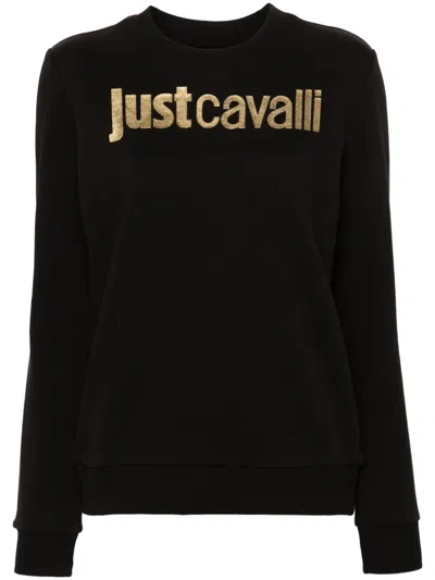 JUST CAVALLI LOGO-PRINT COTTON SWEATSHIRT