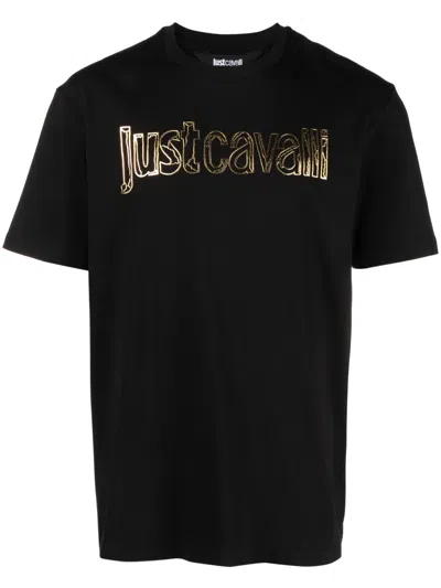 Just Cavalli Logo-print Cotton T-shirt In Black