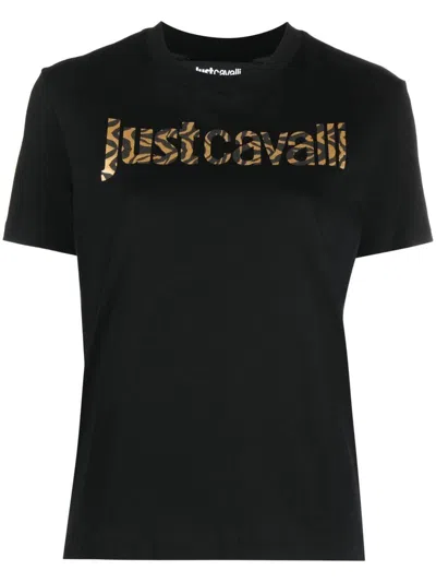 Just Cavalli Logo-print Cotton T-shirt In Blue