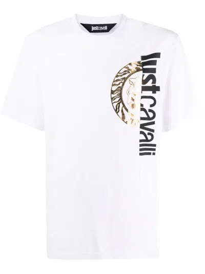Just Cavalli Logo-print Cotton T-shirt In Weiss