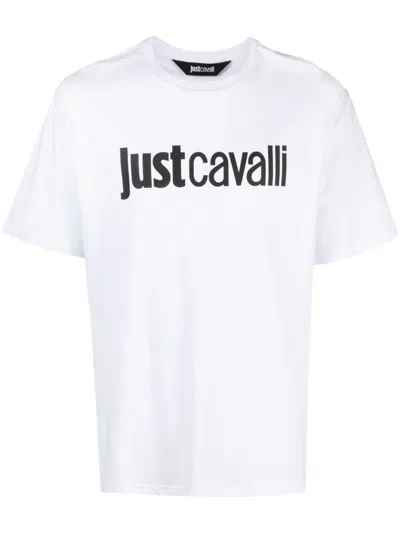 Just Cavalli Logo-print Cotton T-shirt In White