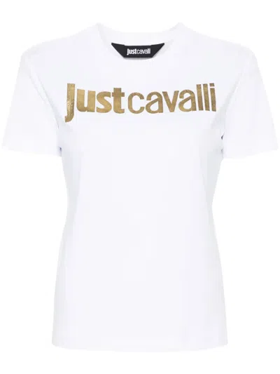 Just Cavalli Logo-embossed Round-neck T-shirt In White