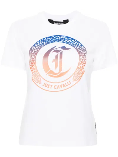Just Cavalli Logo-print Cotton T-shirt In White