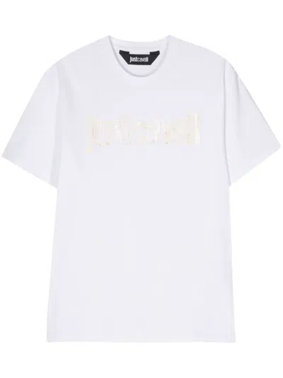 Just Cavalli Logo-print Cotton T-shirt In White