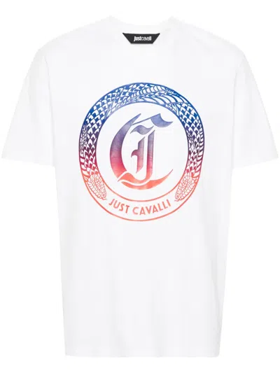 Just Cavalli Logo-print Cotton T-shirt In White
