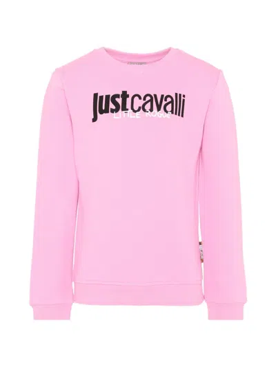 Just Cavalli Logo-print Crewneck Sweatshirt In Black
