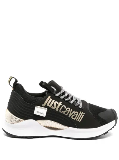 Just Cavalli Logo-print Lace-up Sneakers In Black