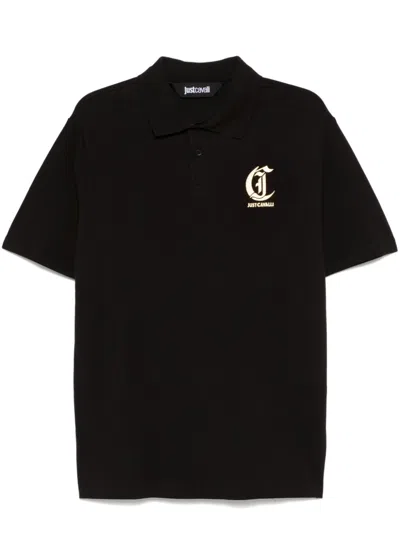 Just Cavalli Logo-print Polo Shirt In 黑色