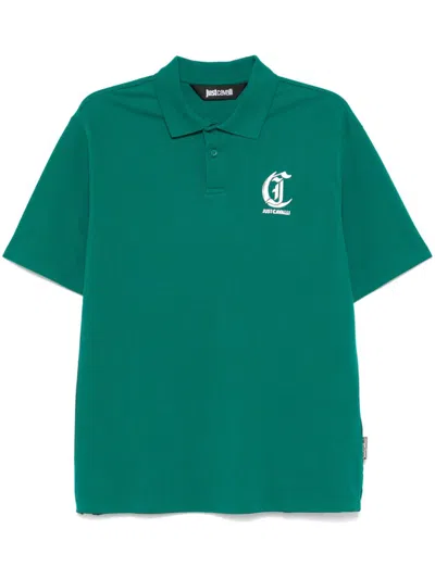 Just Cavalli Logo-print Polo Shirt In Green