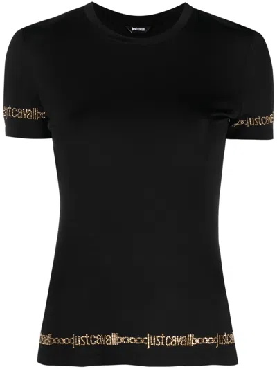 Just Cavalli Logo-print Round-neck T-shirt In Black