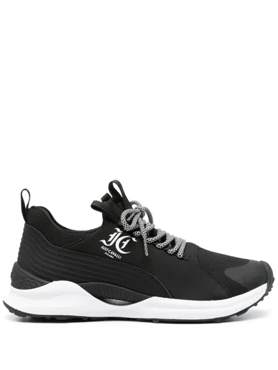 Just Cavalli Logo-print Running Sneakers In Black