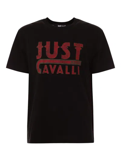 Just Cavalli Logo-print Short-sleeve T-shirt In Black
