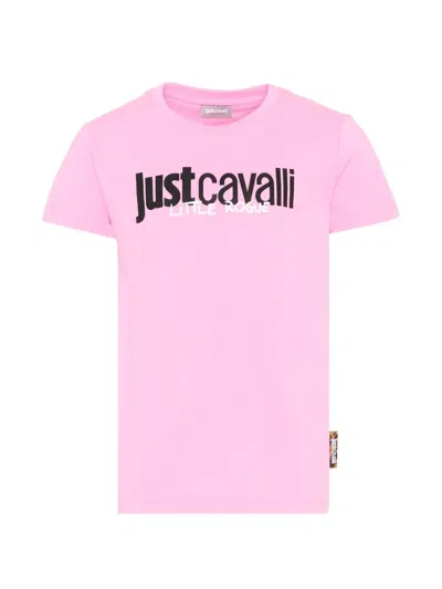 Just Cavalli Kids' Logo-print Short-sleeve T-shirt In Pink