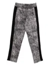 Just Cavalli Pants With Logo Print And Side Stripes In Gray