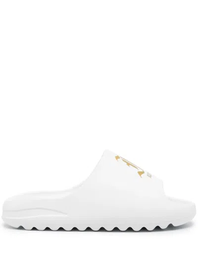 Just Cavalli Logo-print Slides In White