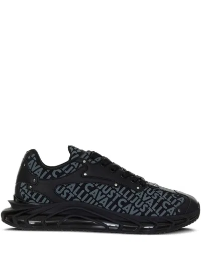 Just Cavalli Logo-print Sneakers In 黑色