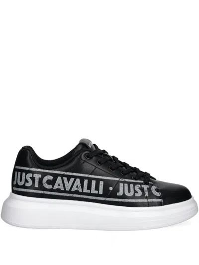 Just Cavalli Logo-print Sneakers In Black