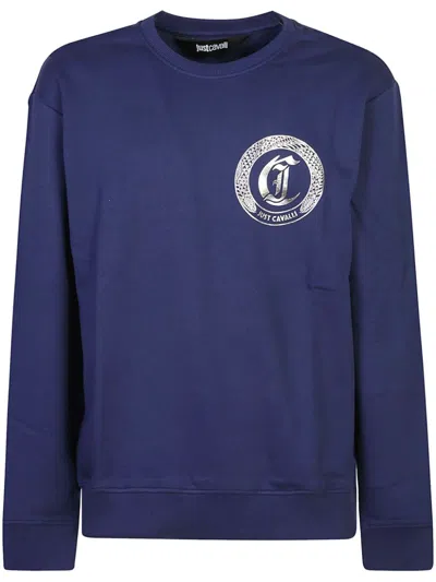 Just Cavalli Logo-print Sweatshirt In Blue