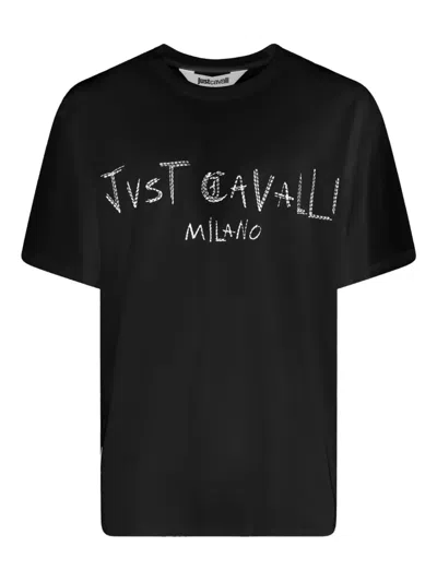 Just Cavalli Logo-print T-shirt In Black