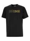 Just Cavalli Man T-shirt Black Size 3xl Cotton In Black