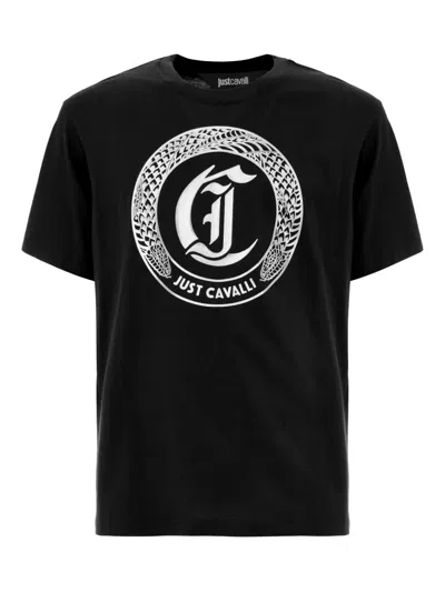 Just Cavalli Logo-print T-shirt In Black