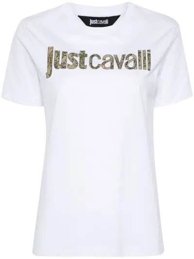 Just Cavalli Kids' Logo-print T-shirt In White