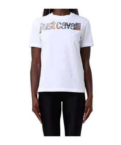 Just Cavalli Logo Print T-shirt In White
