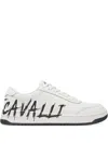 Just Cavalli Low-top Sneakers With Bold Logo Detailing In White