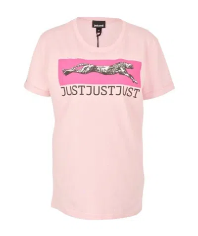 Just Cavalli Logo Printed T-shirt In Nude
